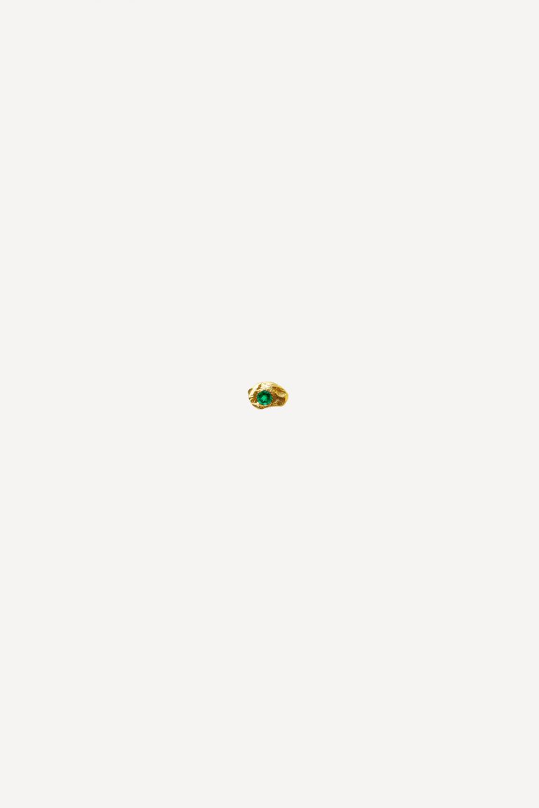 ELHANATI, SOLITAIRE EVIE 0,02CT EMERALD 18K GOLD EARRING, SINGLE