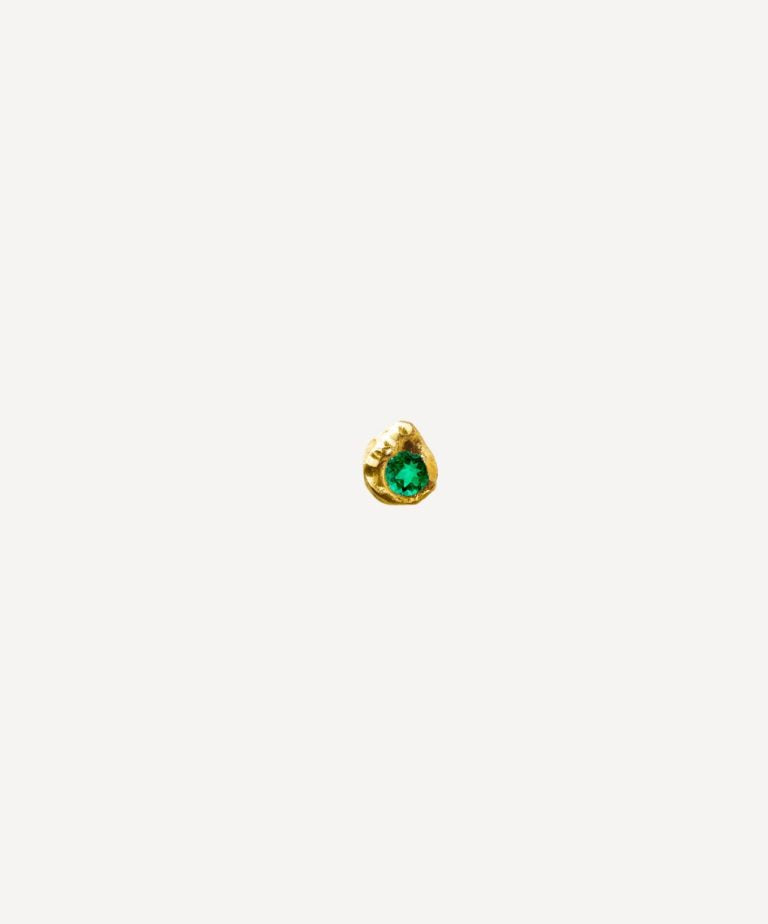 ELHANATI,  SOLOITAIRE EVIE 0,10CT EMERALD 18K GOLD EARRING, SINGLE