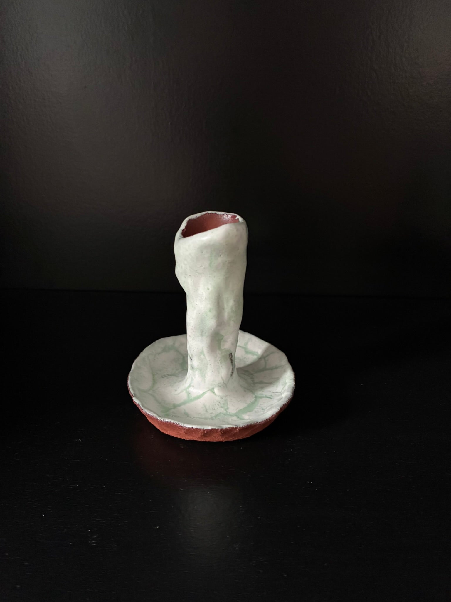 L.S. CERAMICS  / CANDLESTICK GREEN MINTi