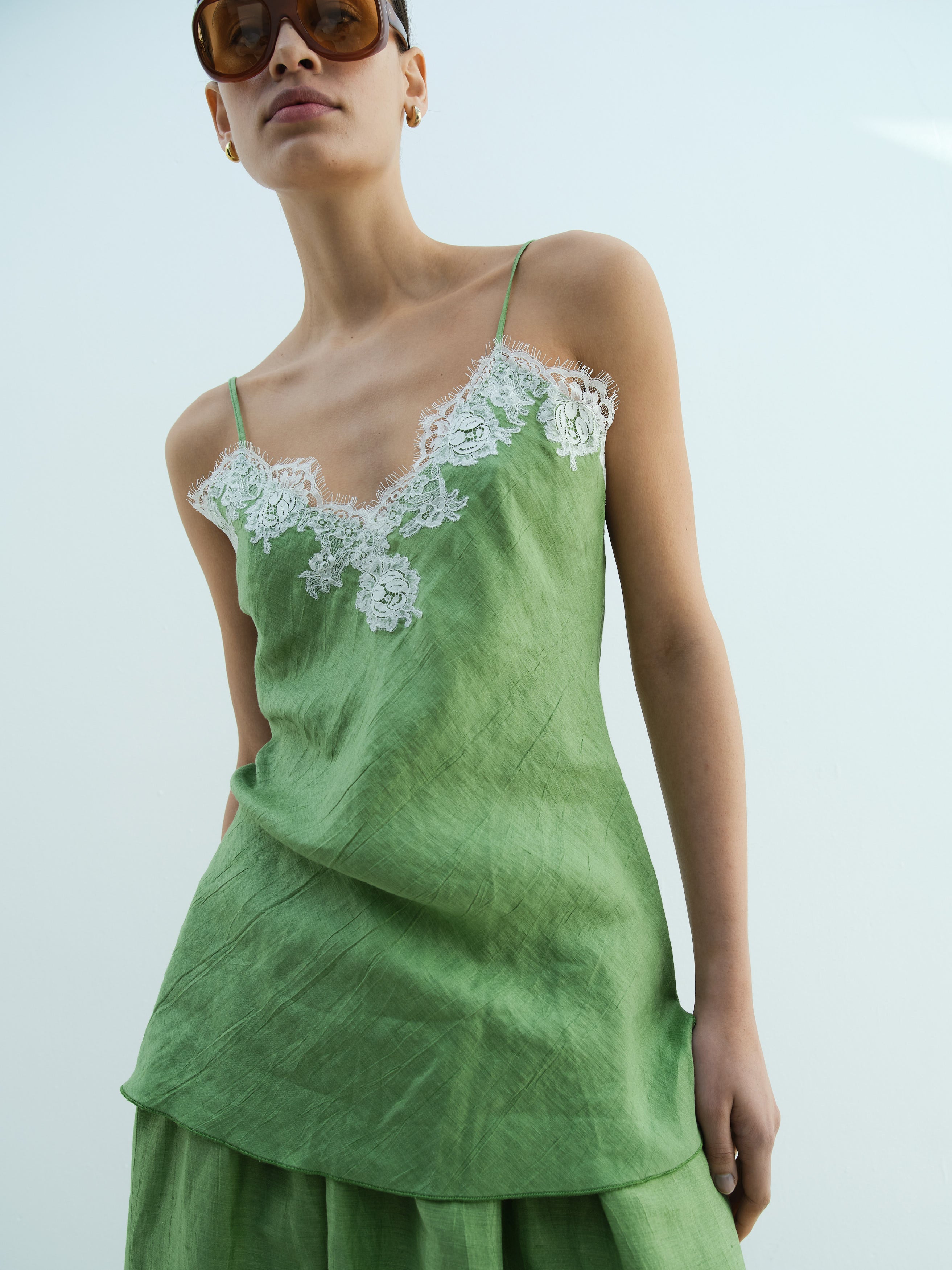 LACE CAMISOLE / COOL GREEN