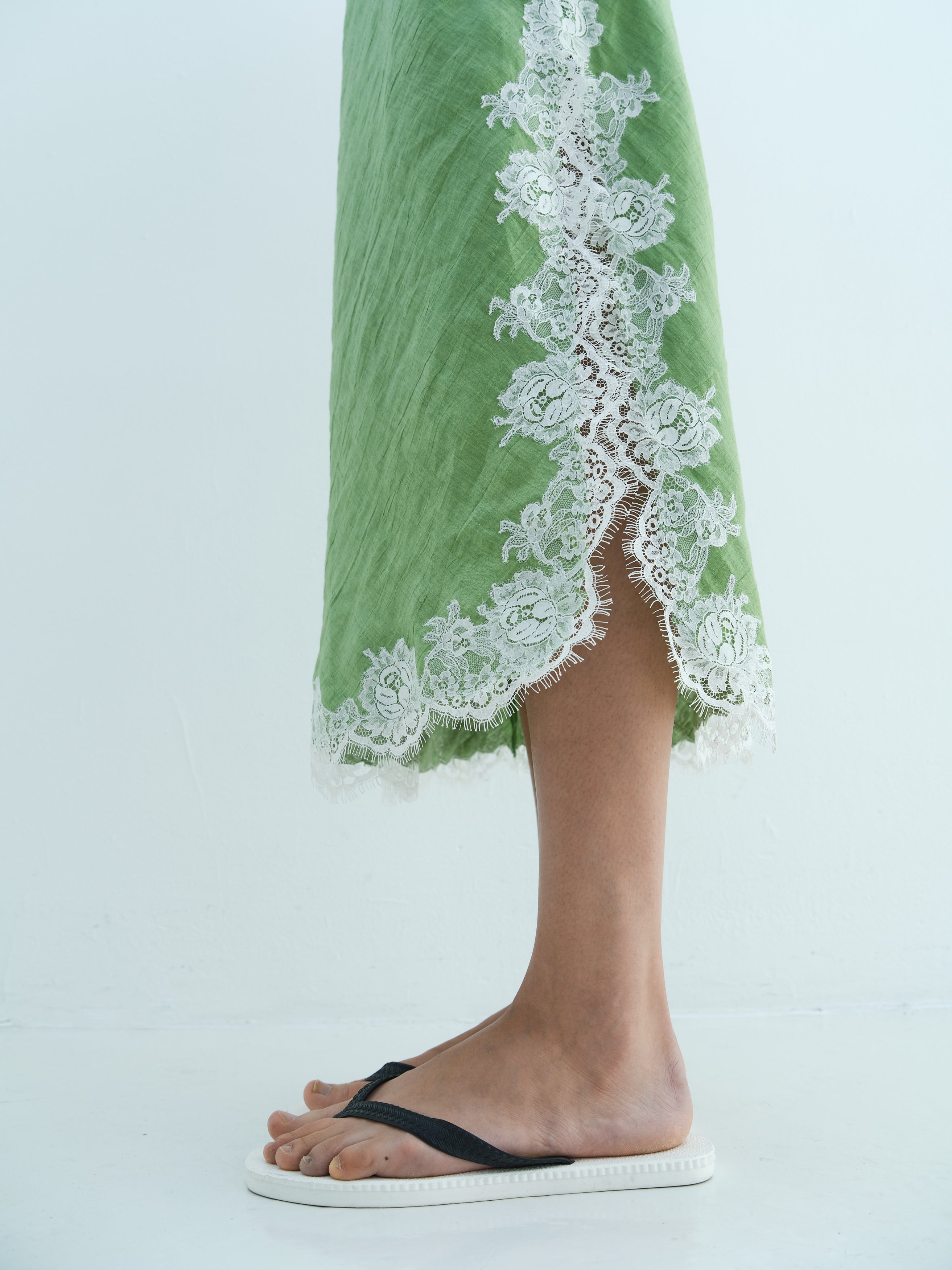 LACE CLEOPATRA DRESS / COOL GREEN