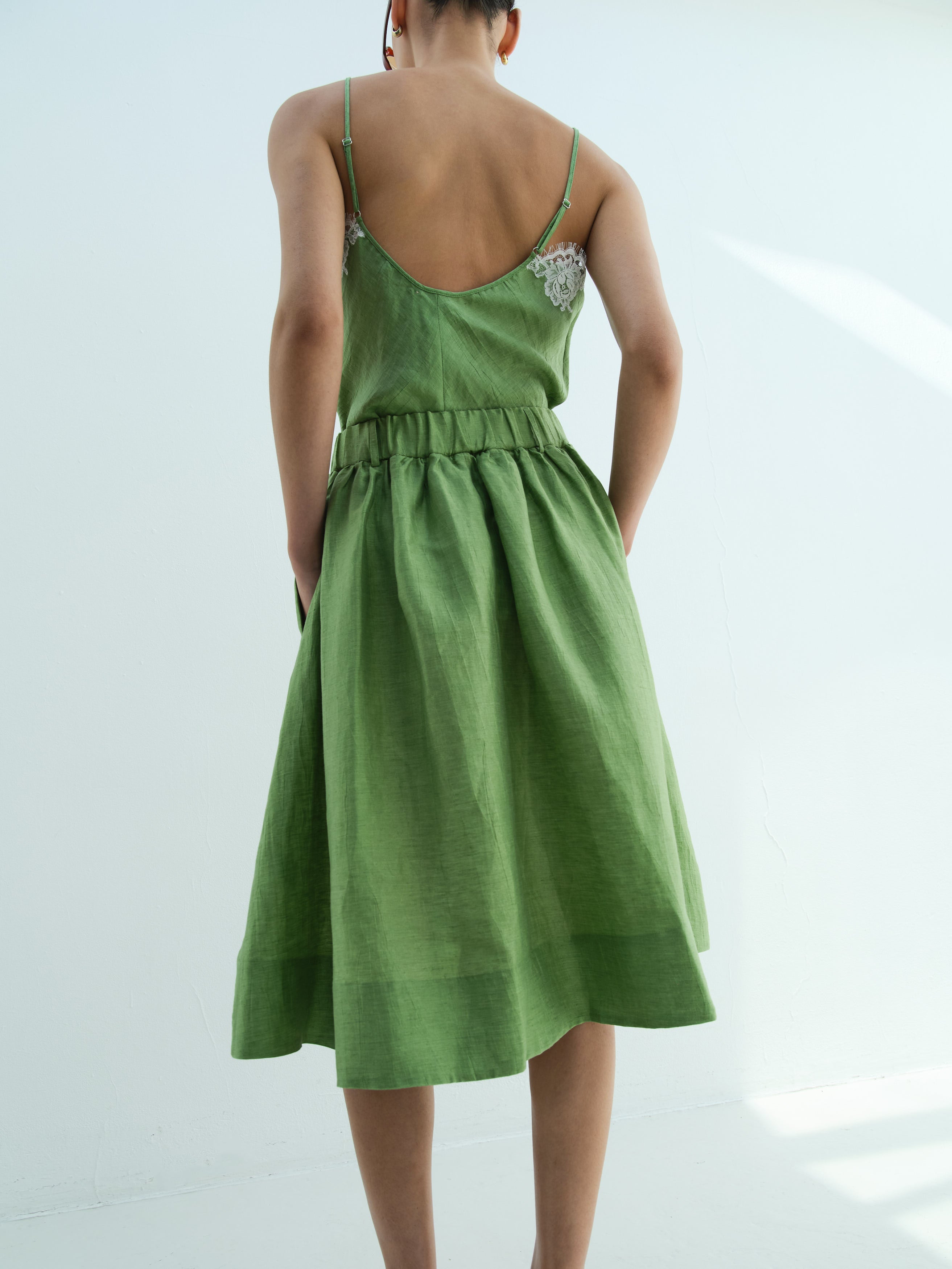 APOLLONIA SKIRT / COOL GREEN
