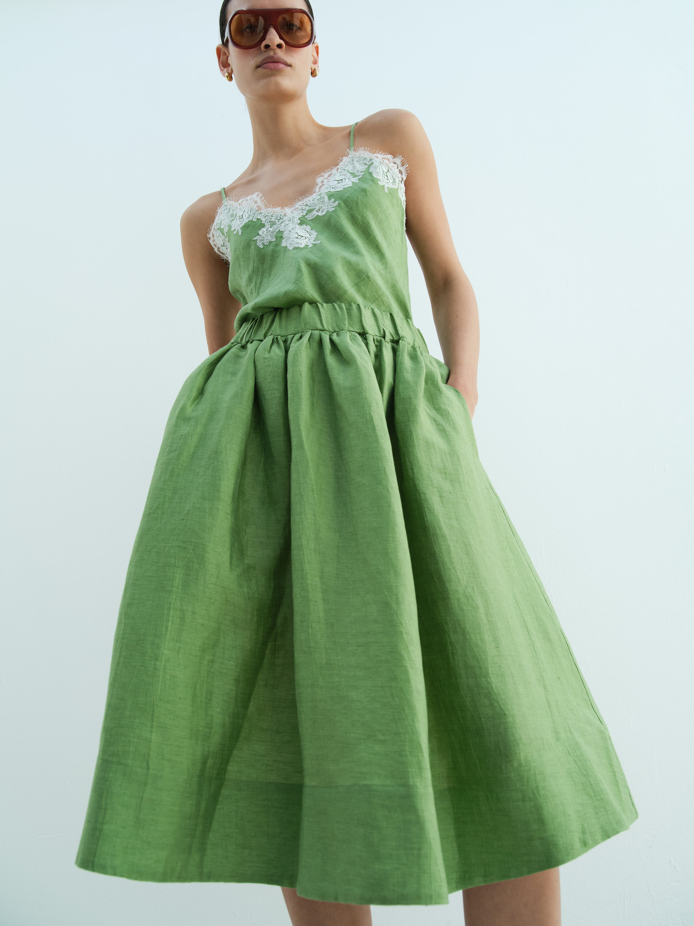 APOLLONIA SKIRT / COOL GREEN