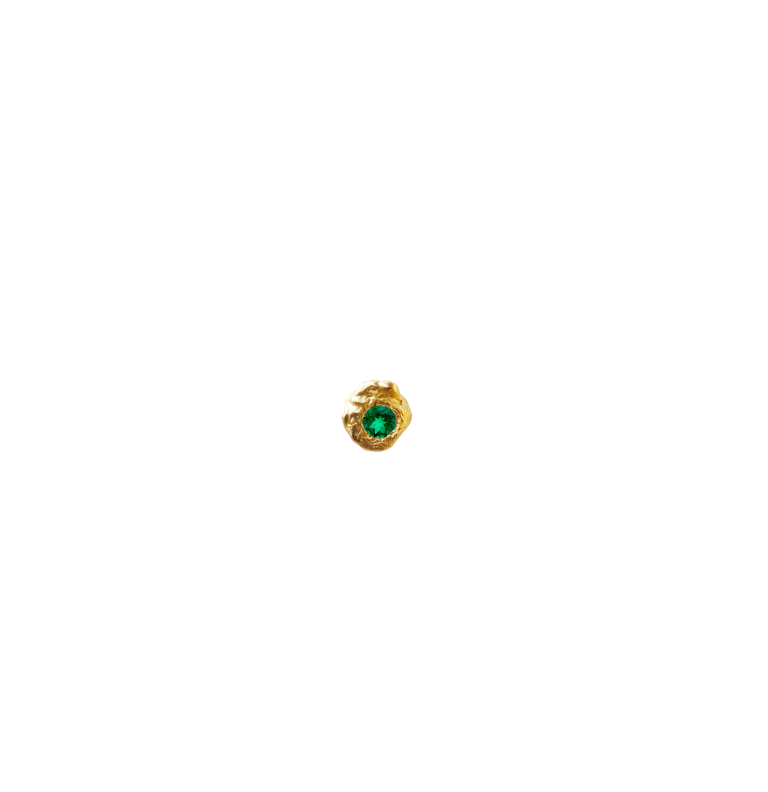 ELHANATI,  SOLITAIRE EVIE 0,05CT EMERALD 18K GOLD EARRING, SINGLE