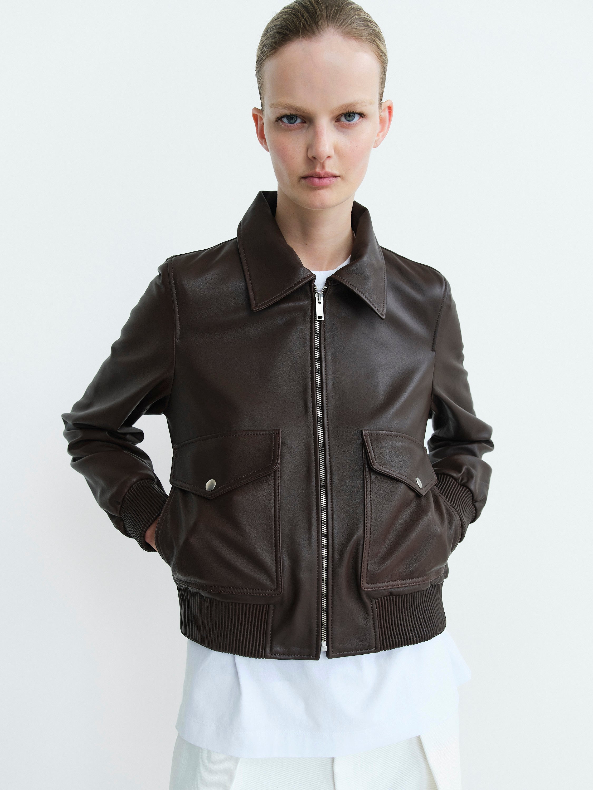 LUCA LEATHER JACKET / BROWN