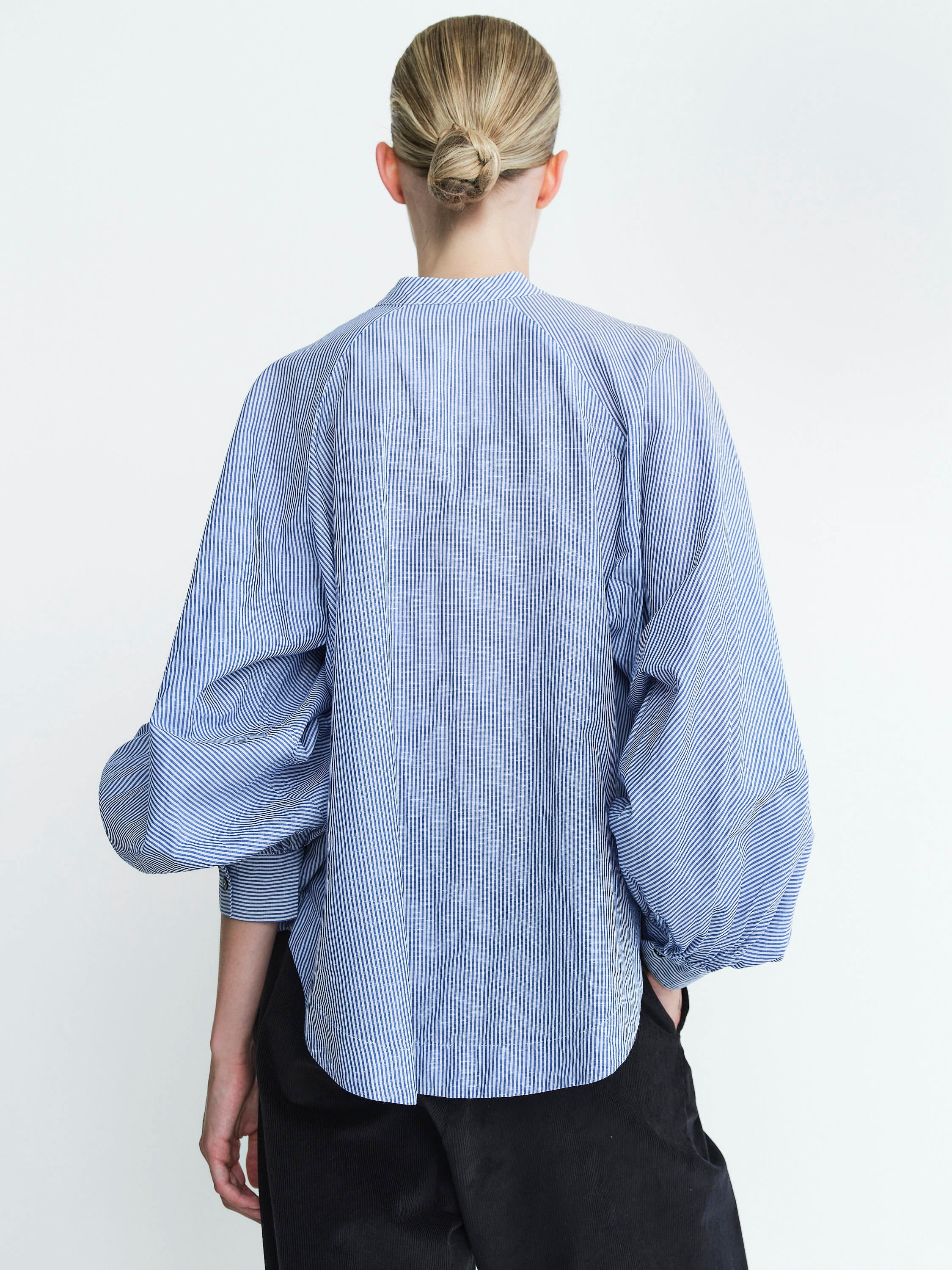JOAN SHIRT  / WHITE /BLUE STRIPE