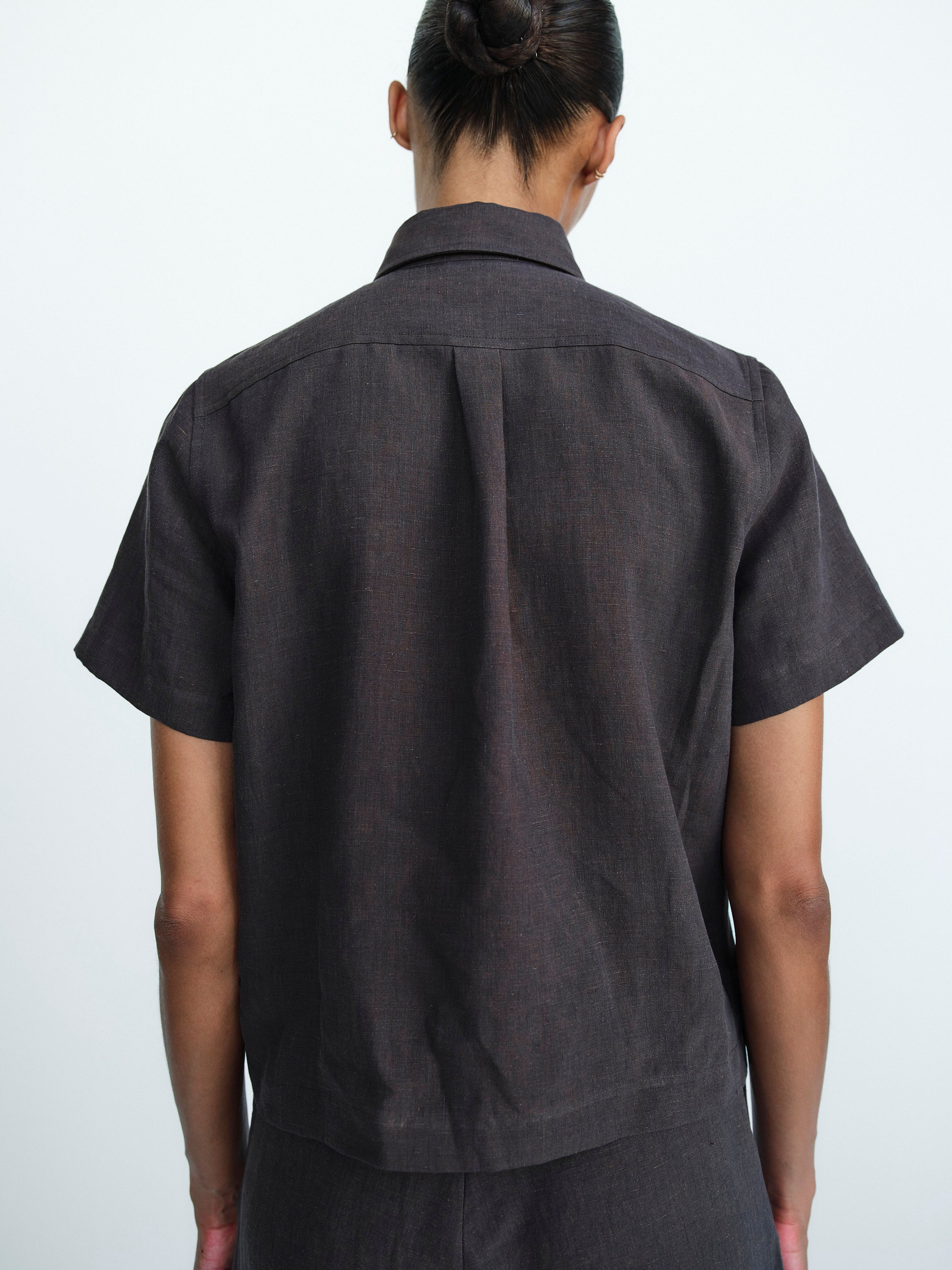 KNOX SHIRT / CHOCOLATE LINEN