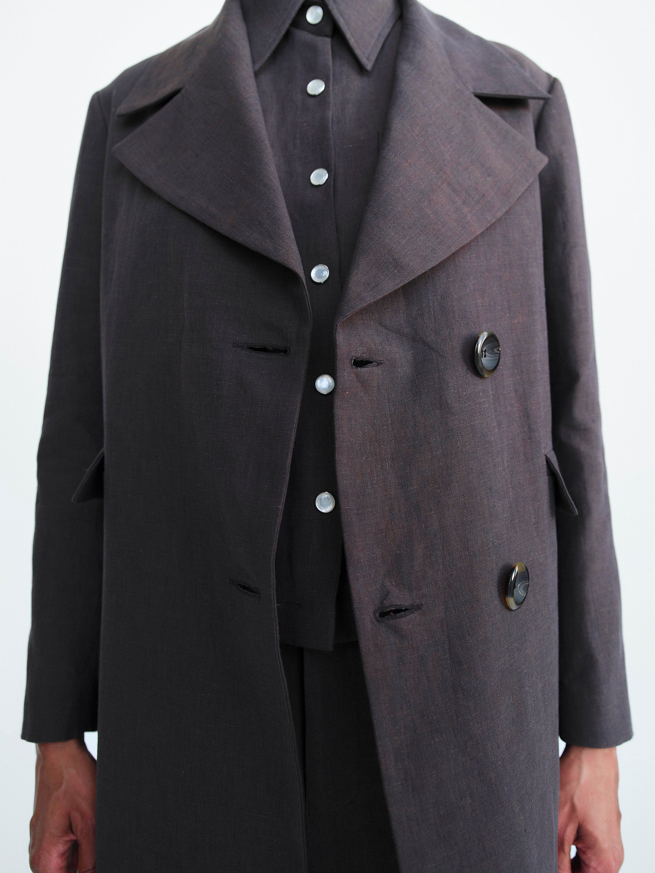 BILLY COAT / CHOCOLATE LINEN