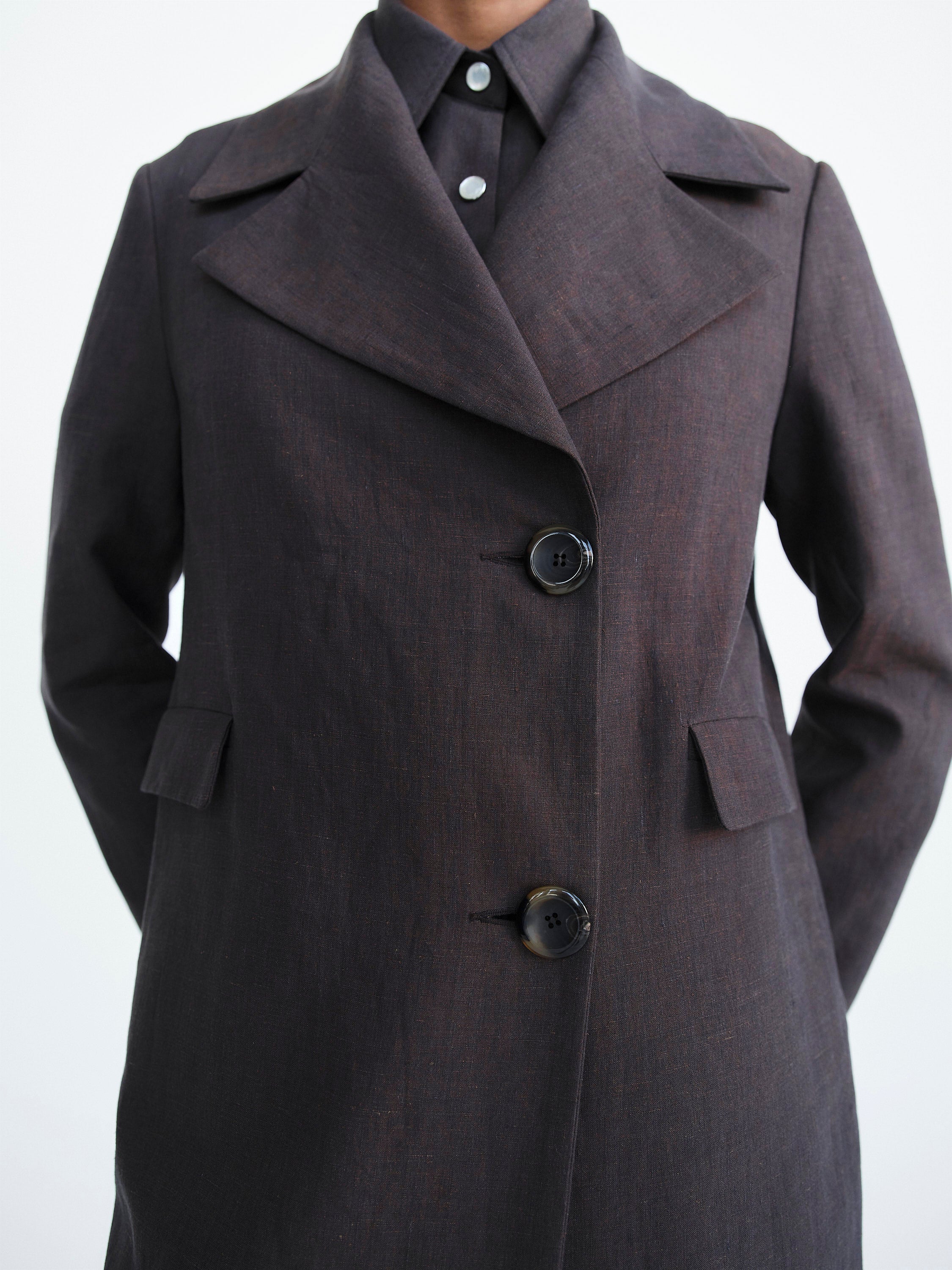 BILLY COAT / CHOCOLATE LINEN