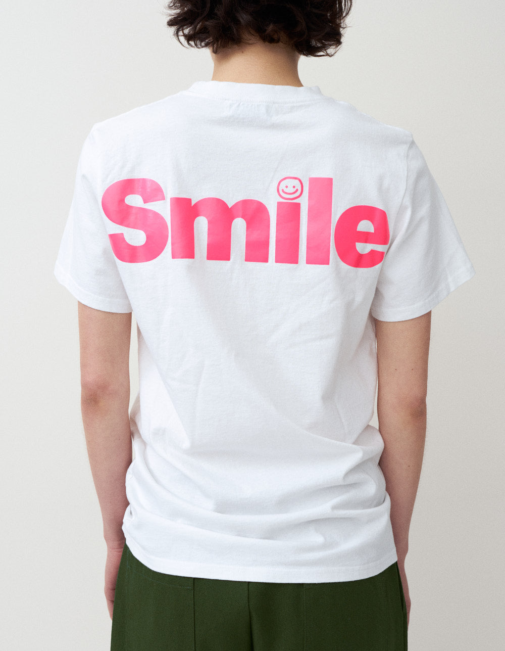HAPPY TEE / WHITE-NEON PINK