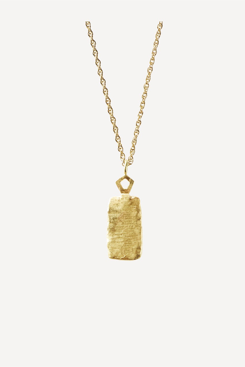 ELHANATI,  PALOMA FALCON MEDIUM TAG 18K GOLD NECKLACE