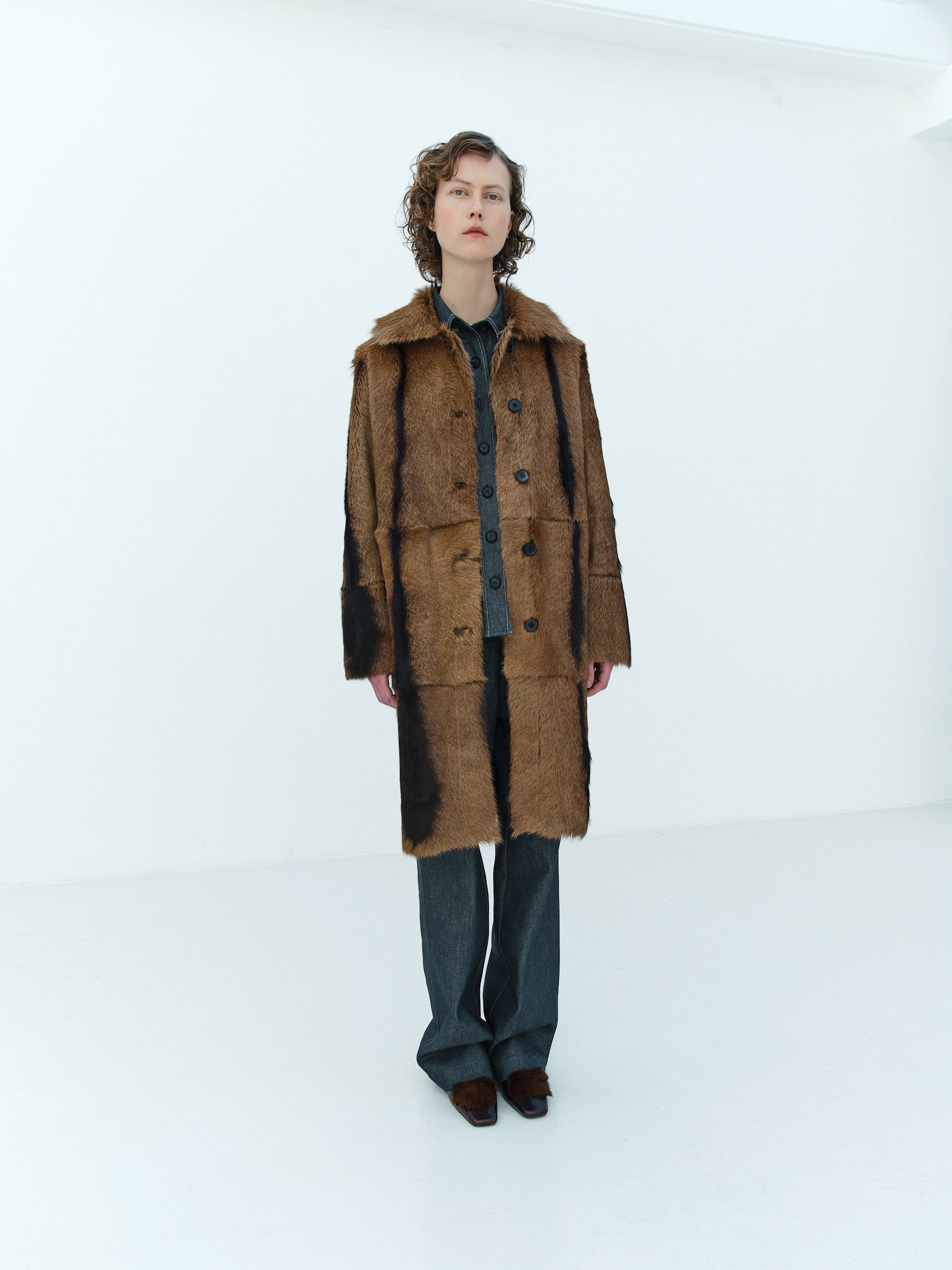 MADISON COAT LT. BROWN-BLACK