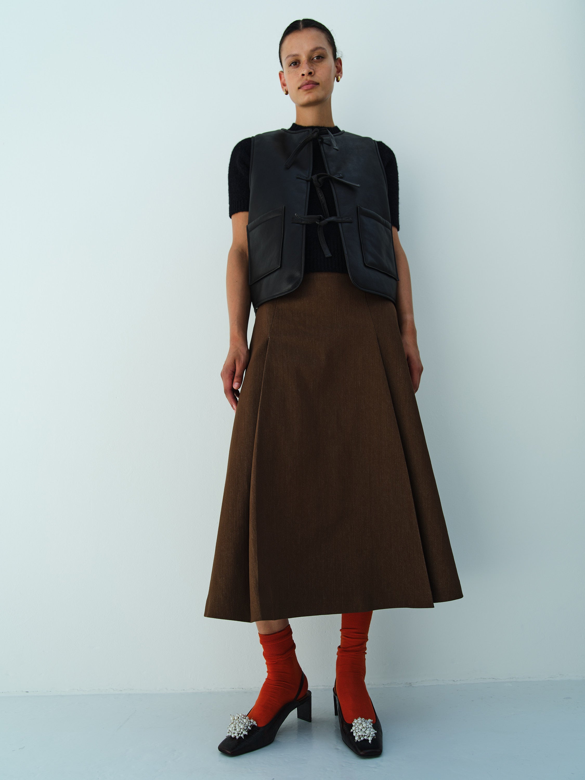 CHLOE SKIRT / CHOCO