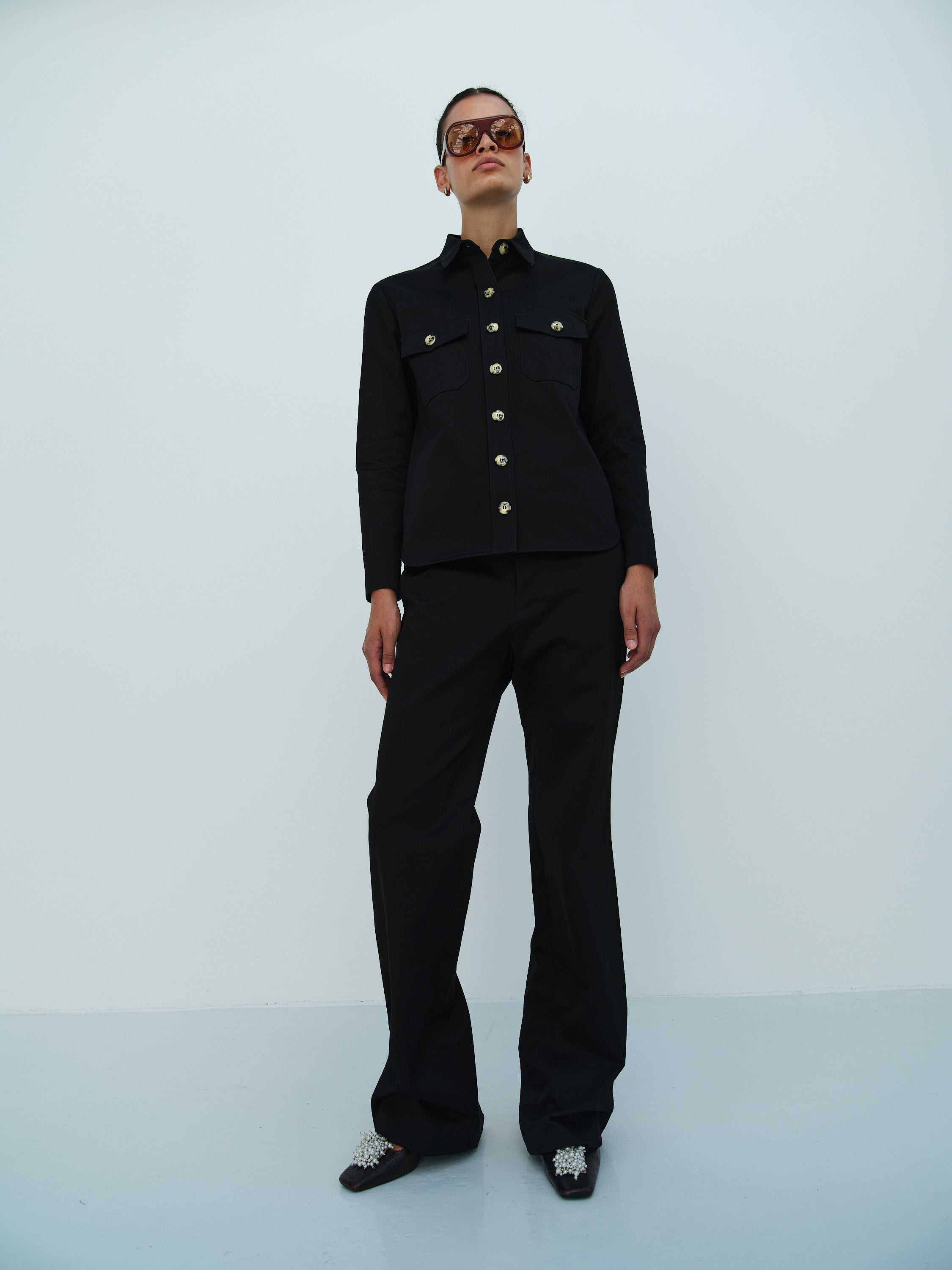 BOB SHIRT / BLACK TWILL