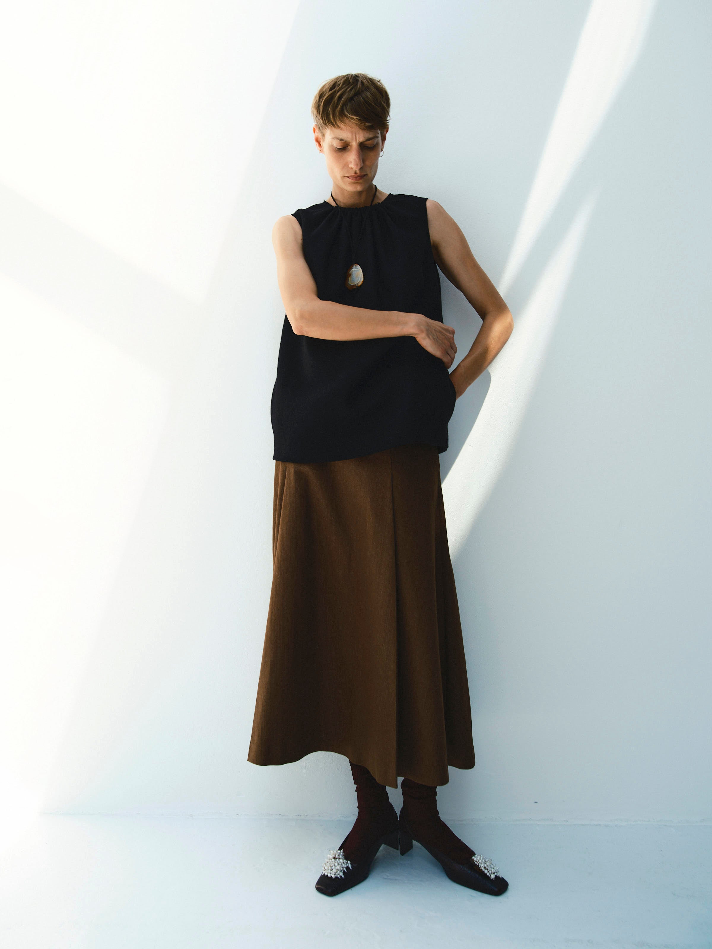 CHLOE SKIRT / CHOCO