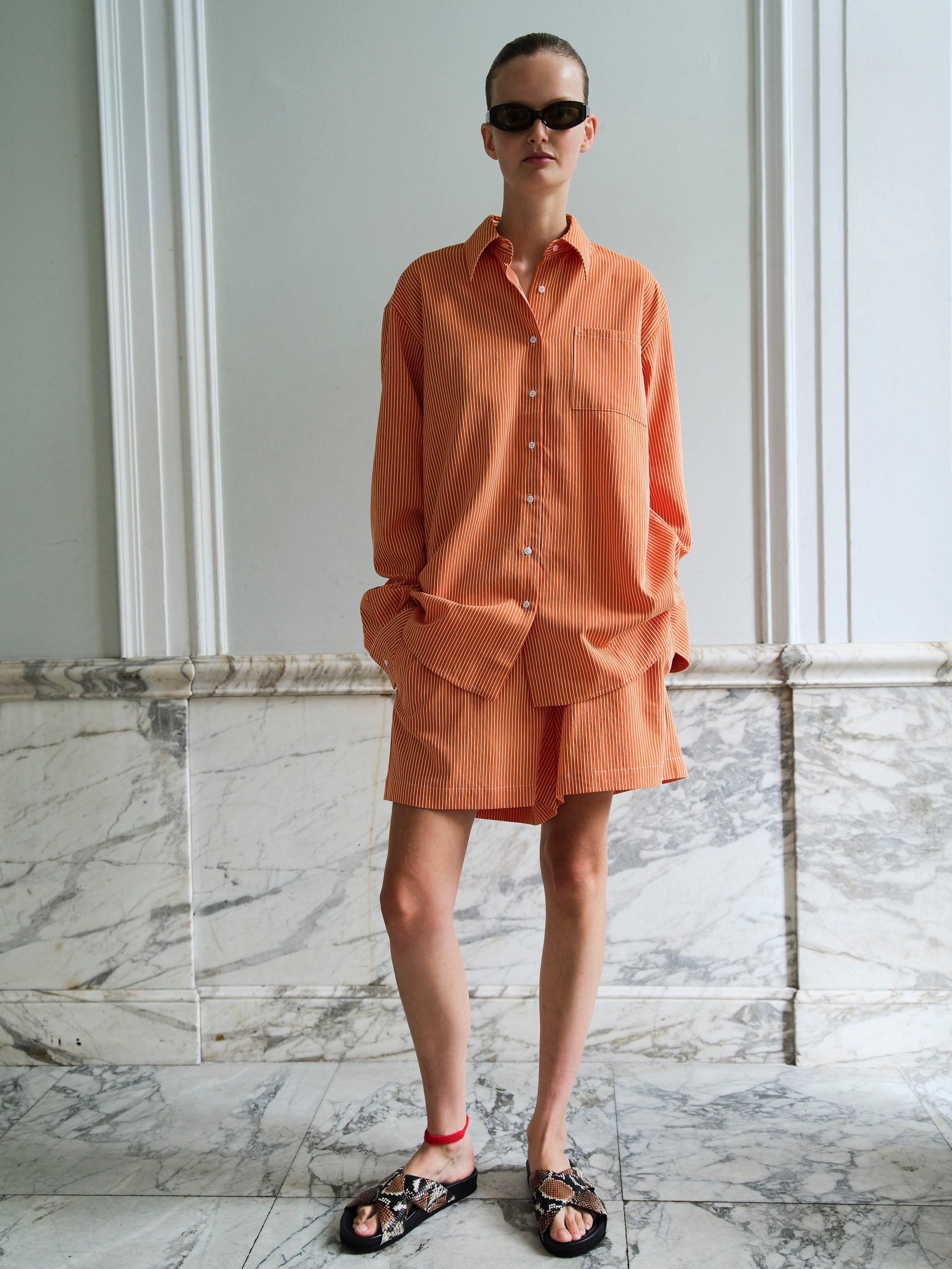 BLAZE SHIRT / ORANGE-WHITE STRIPE