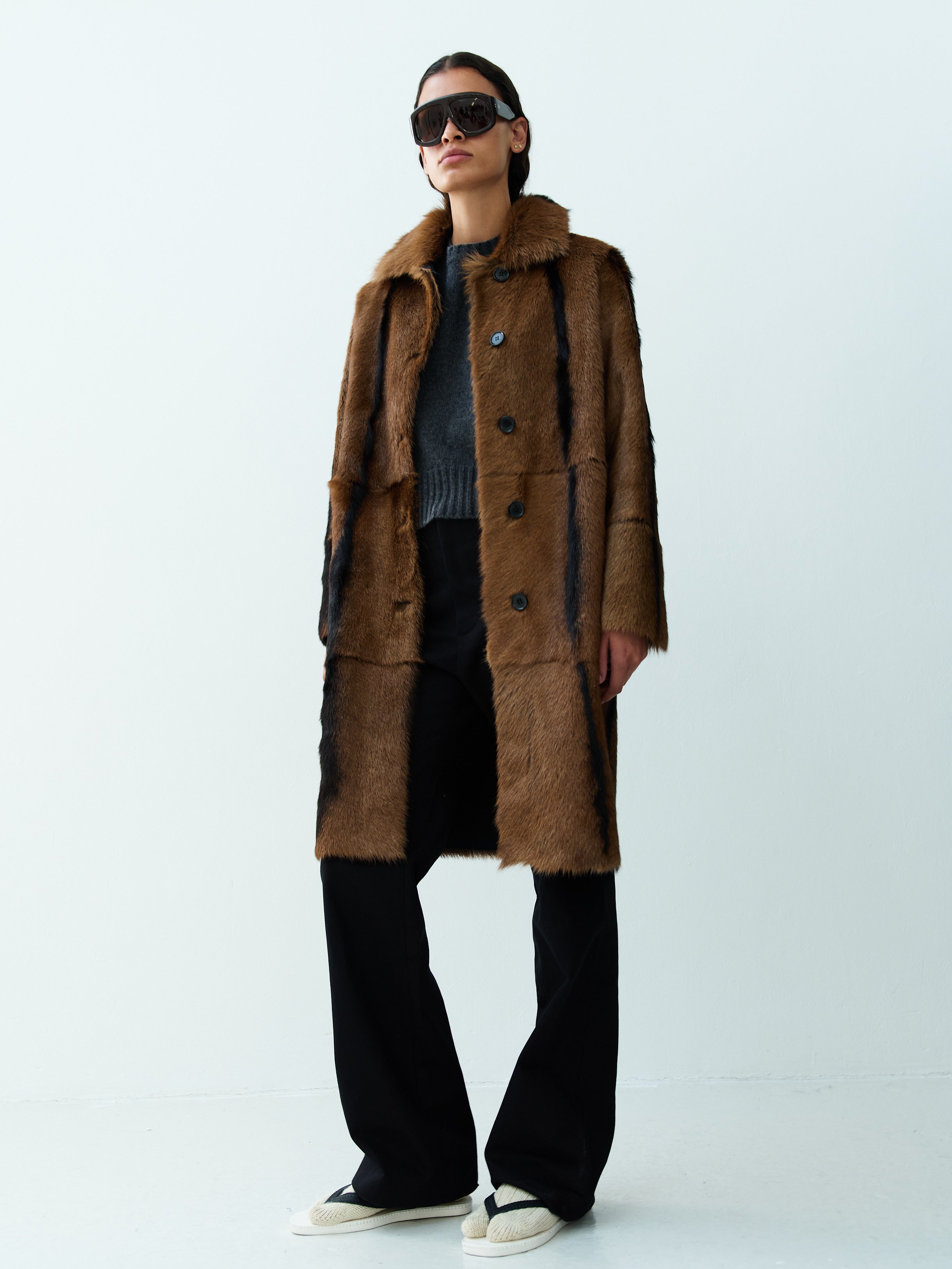 MADISON COAT LT. BROWN-BLACK