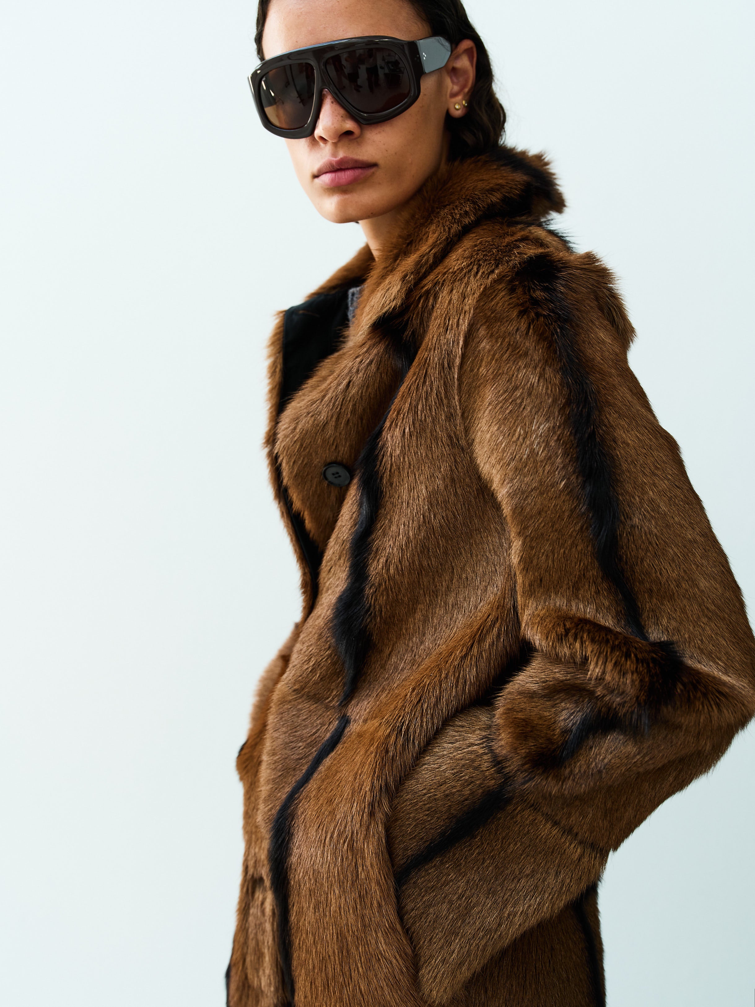 MADISON COAT LT. BROWN-BLACK