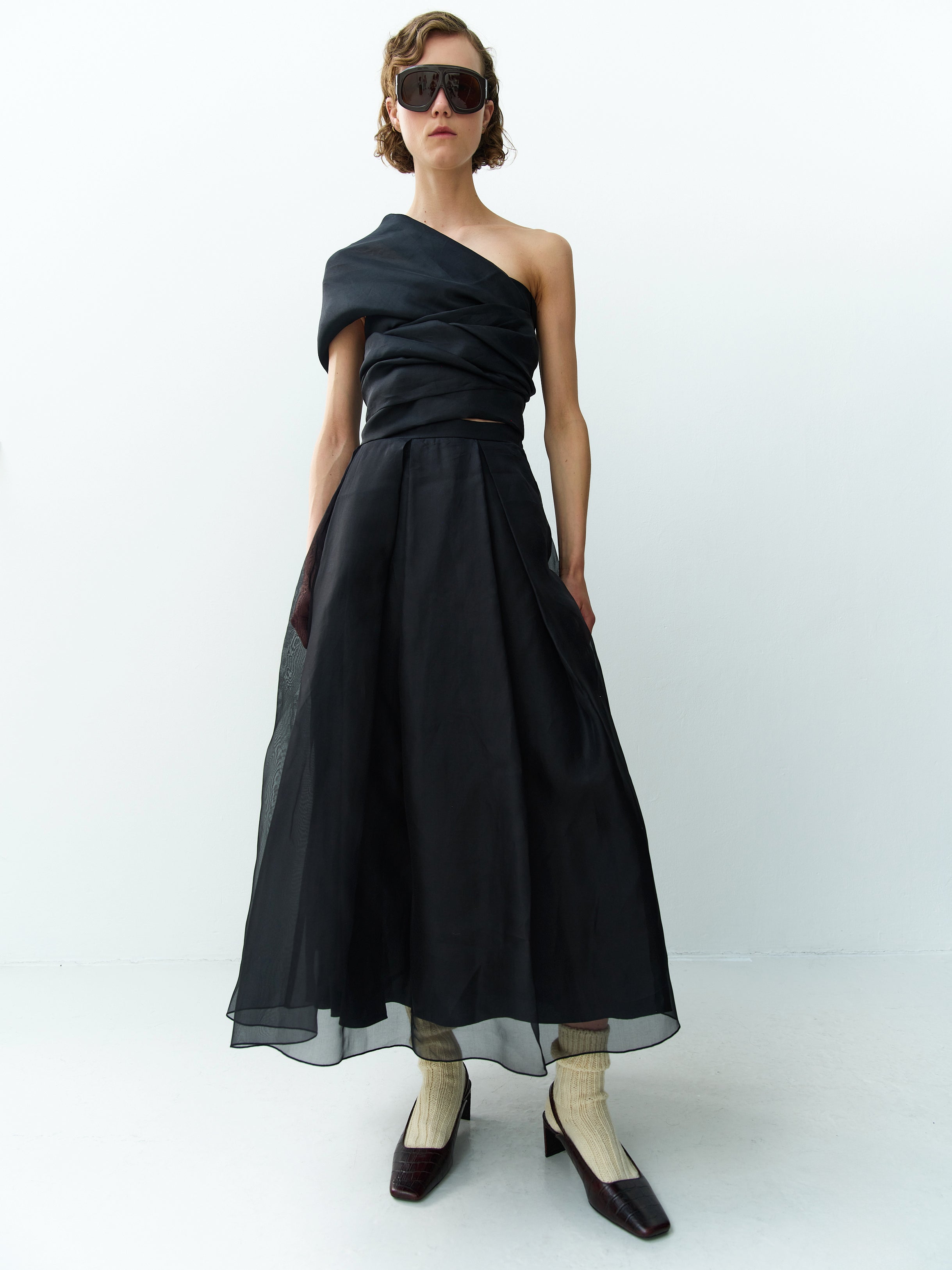 TWIST PARK LANE SILK DRESS / BLACK