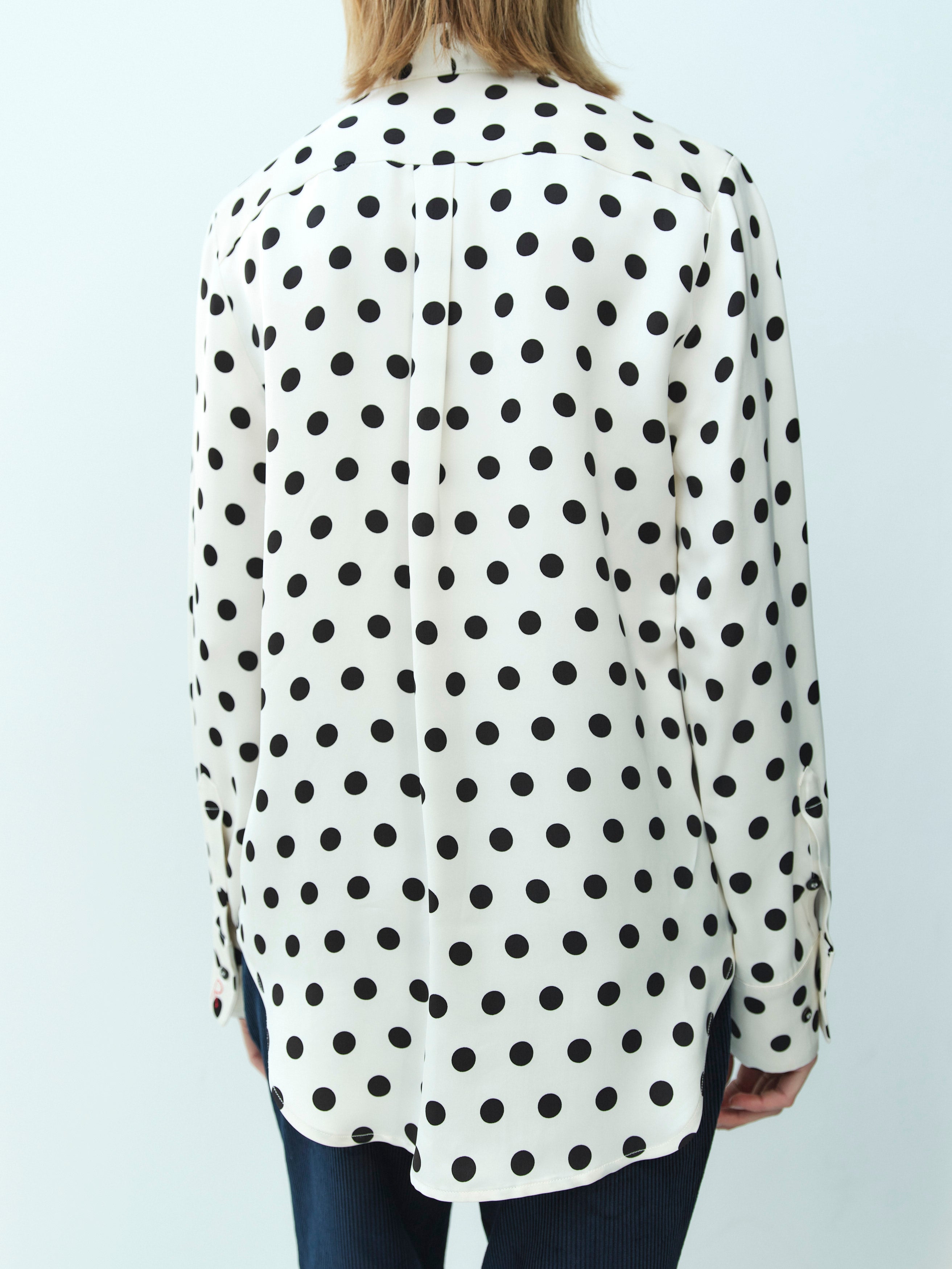 CAROLINA SHIRT BOW-TIE / CREME-BLACK POLKA DOTS