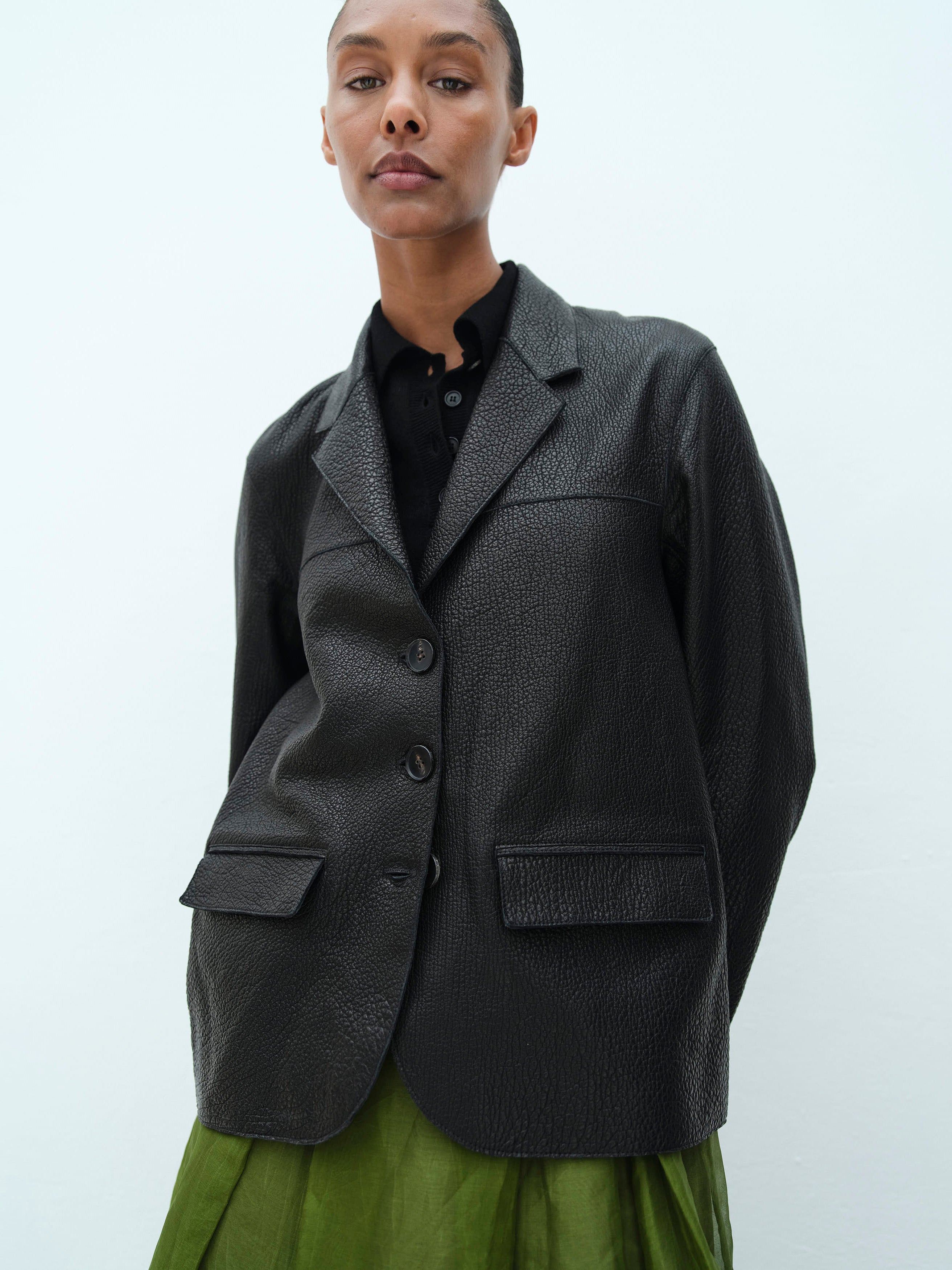 STEVE LEATHER JACKET / BLACK