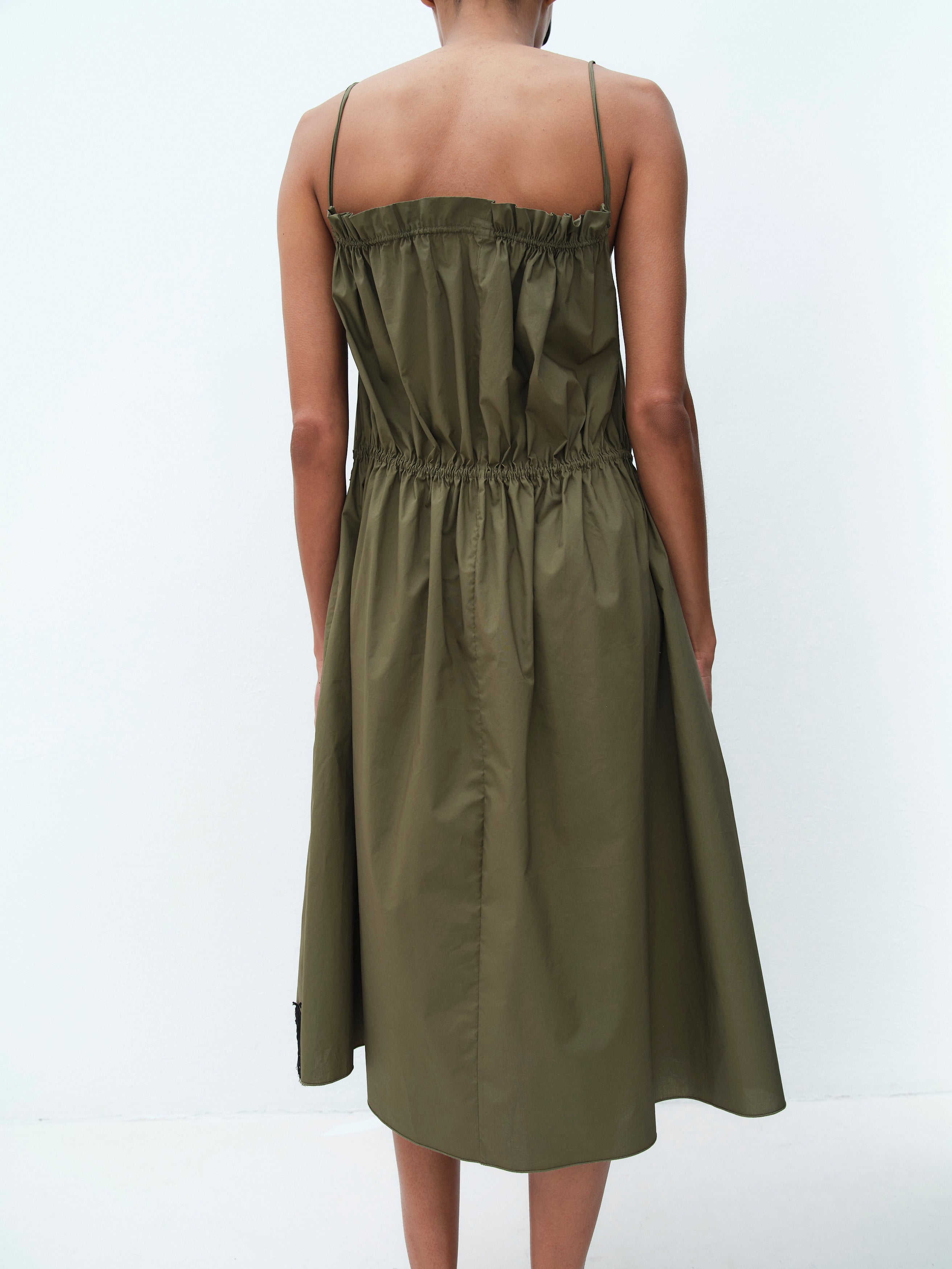 LACE CORSICA DRESS / OLIVE