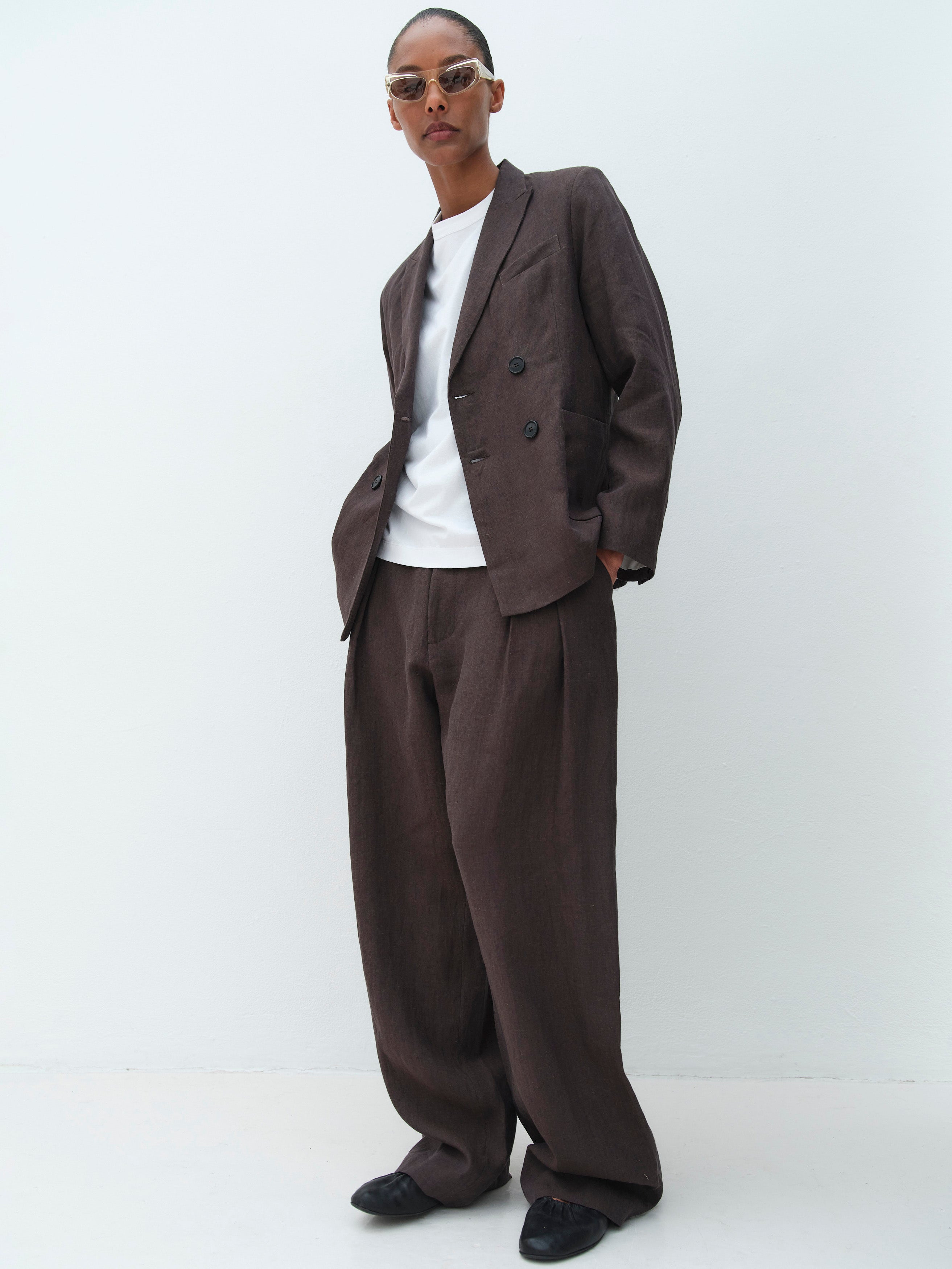 KEATON JACKET / CHOCOLATE LINEN