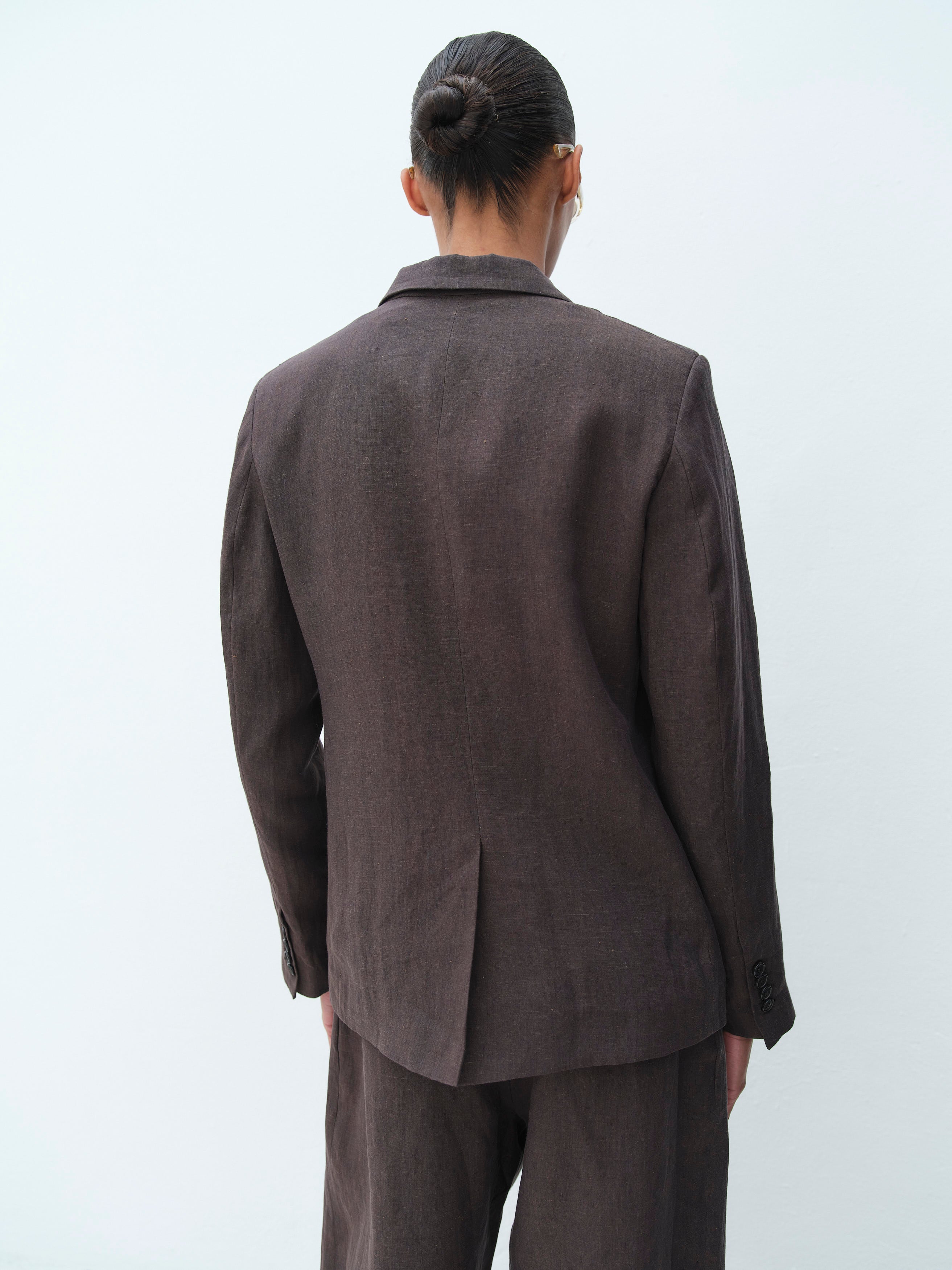 KEATON JACKET / CHOCOLATE LINEN