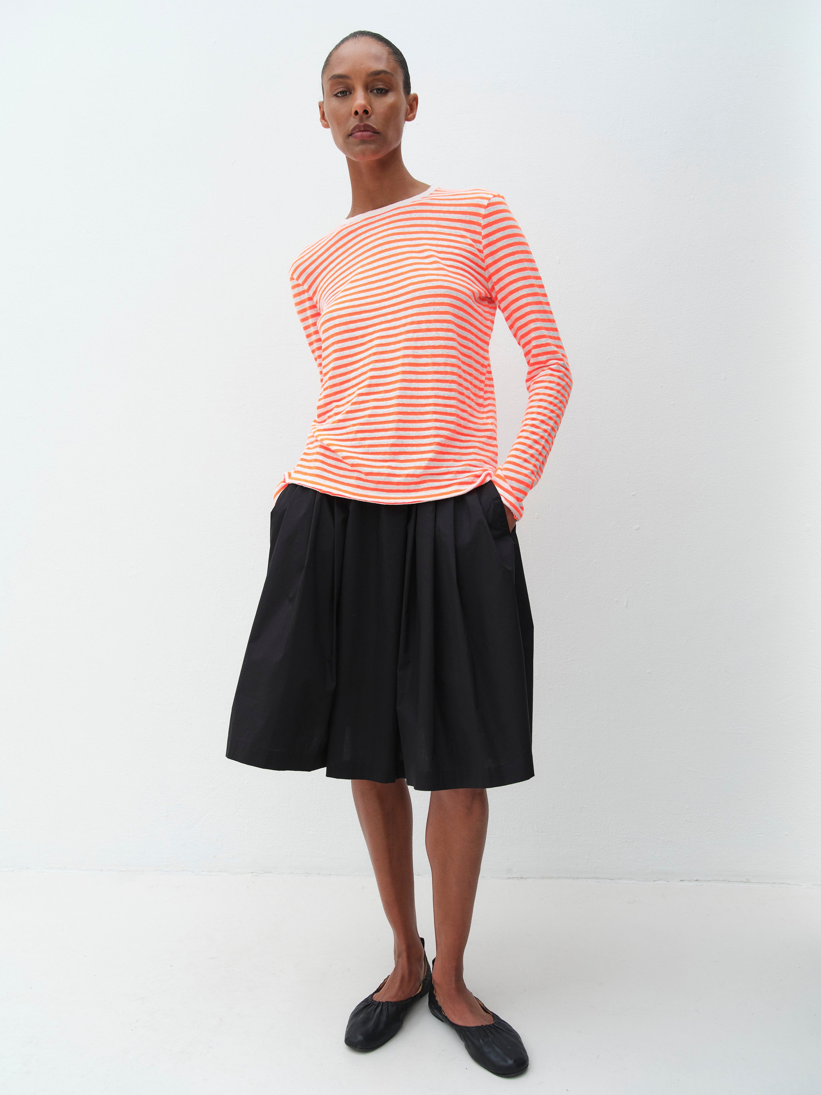 PALOMA TEE / NEON ORANGE-ECRU