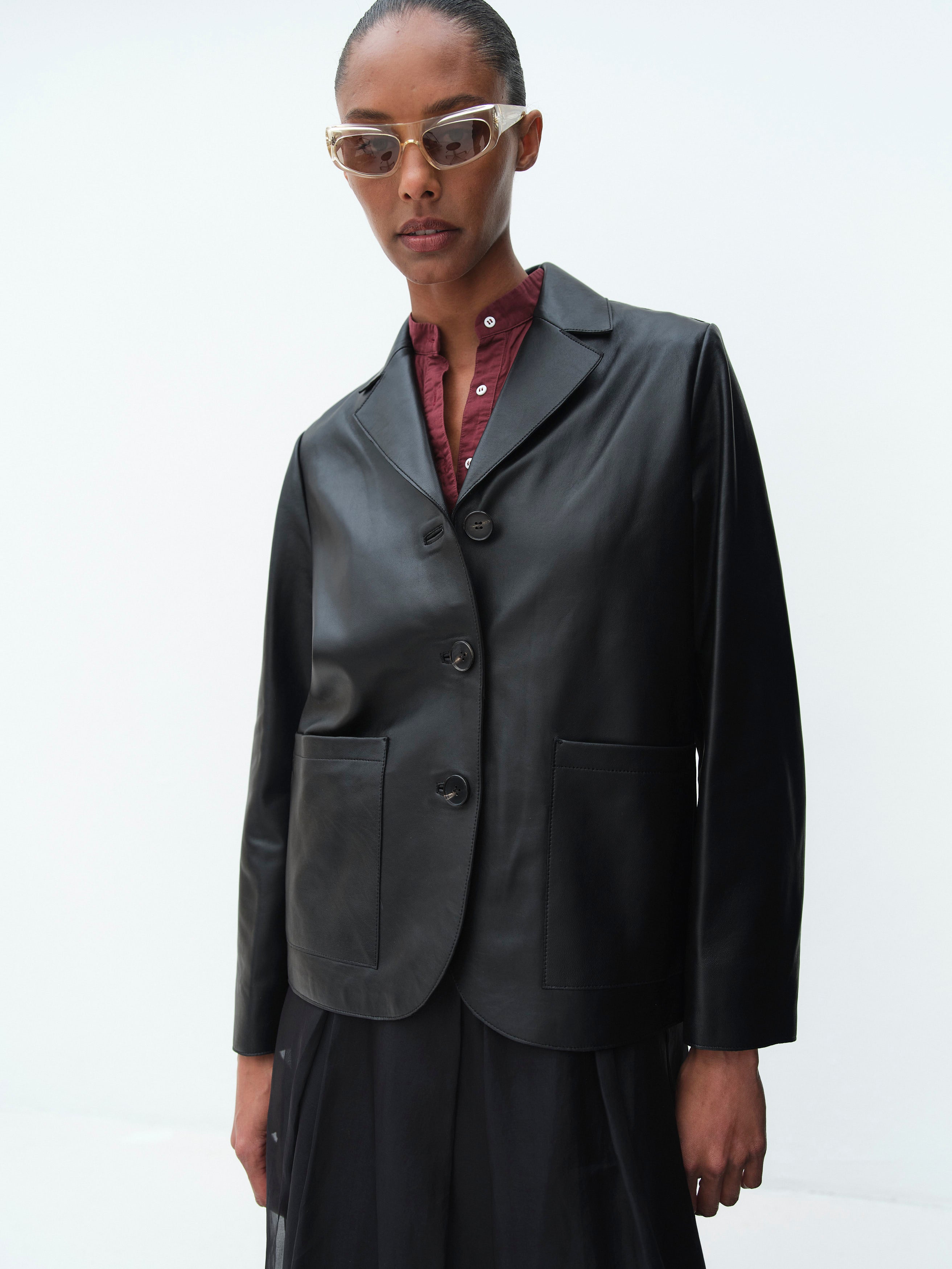 HUDSON LEATHER JACKET / BLACK