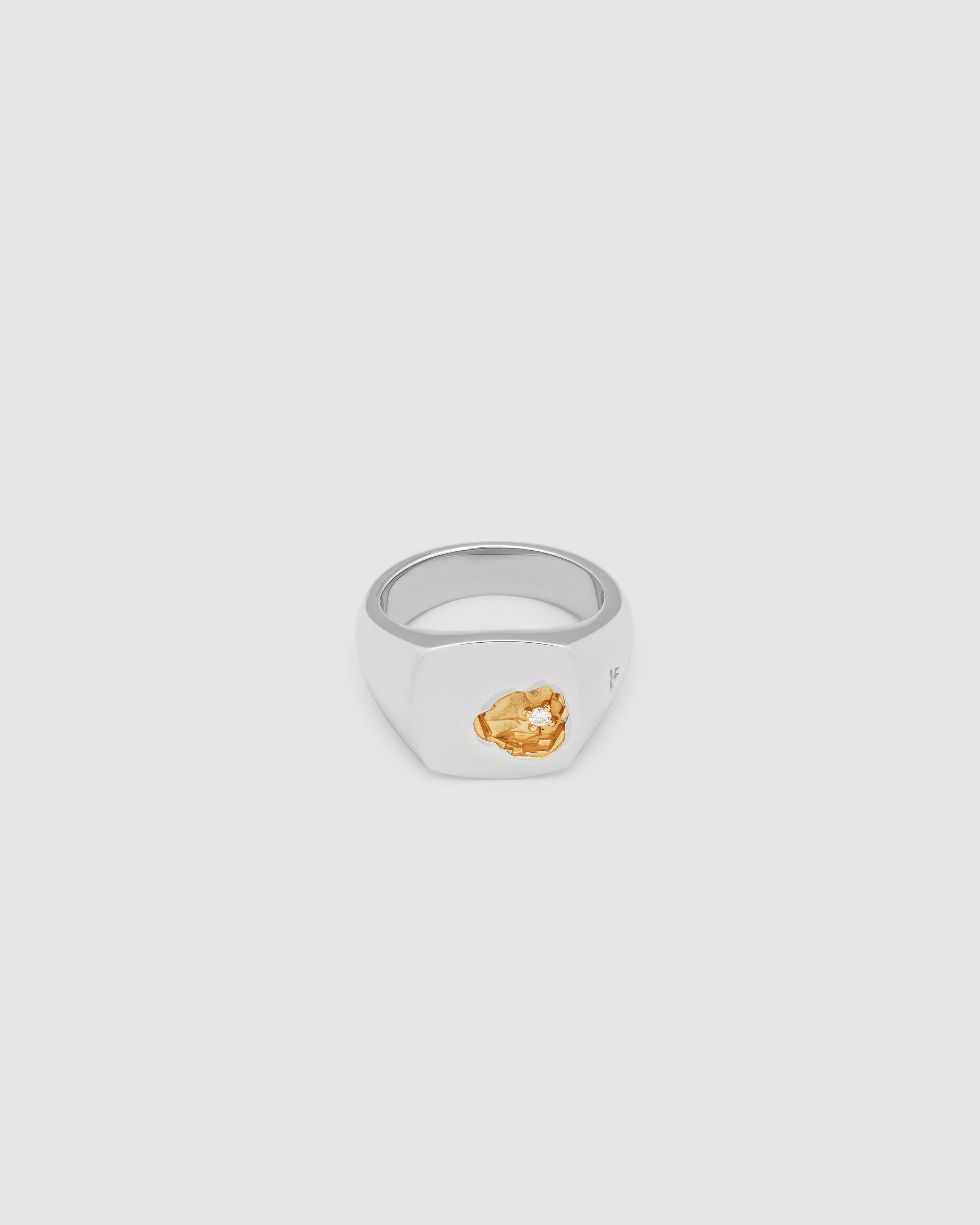 TOM WOOD / MINED RING SMALL WHITE DIAMOND